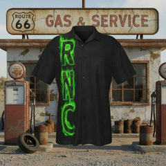 RealBud Camo Men's Hawaiian Shirt - Loose Fit Short Sleeve Button-Up with Pocket, Stretch Fabric - RealBud Camo