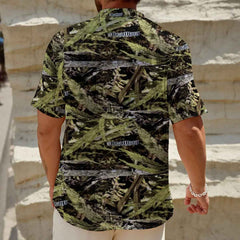RealBud Camo Men's Henley Polo Shirt - Lightweight Polyester Comfort Fit for Warm Weather - RealBud Camo