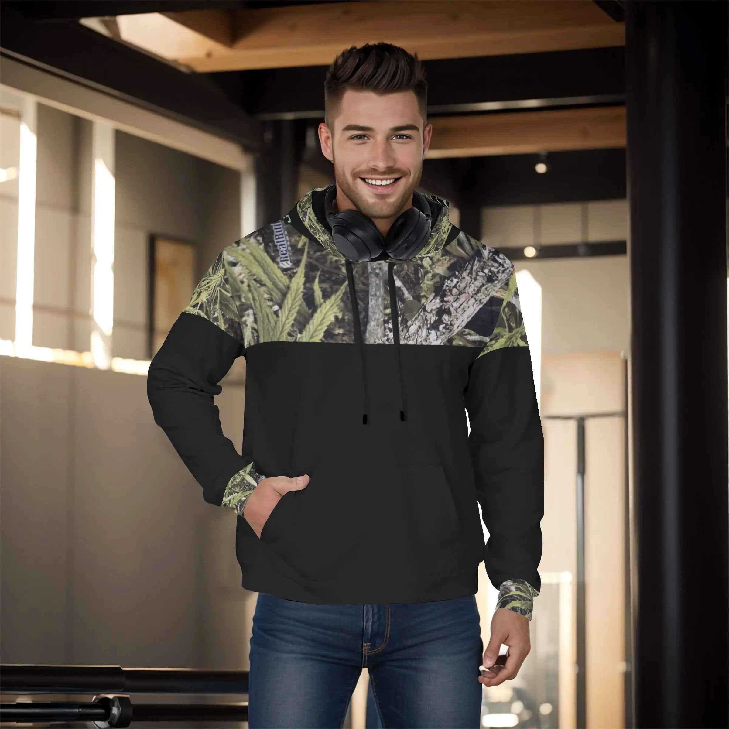Men's Black Pullover Hoodie for Ultimate Comfort and Style - RealBud Camo