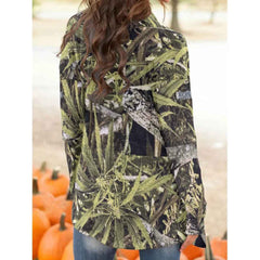 Women's Long Sleeve Cardigan - RealBud Camo