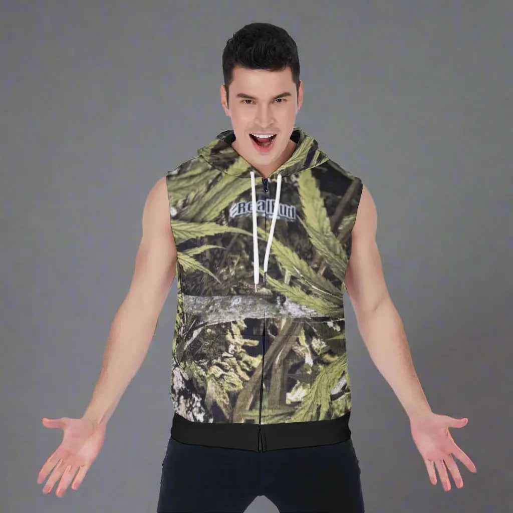 Men's Sleeveless Zip-Up Hoodie for Ultimate Comfort and Style - RealBud Camo