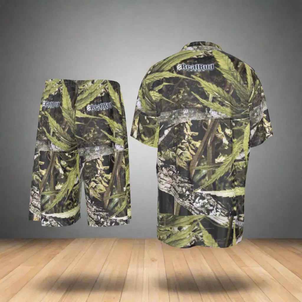 Men's Imitation Silk Shirt Suit for Stylish Comfort - RealBud Camo