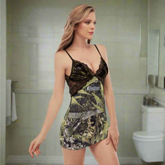 Women's Lace Cami Dress with Back Straps - RealBud Camo