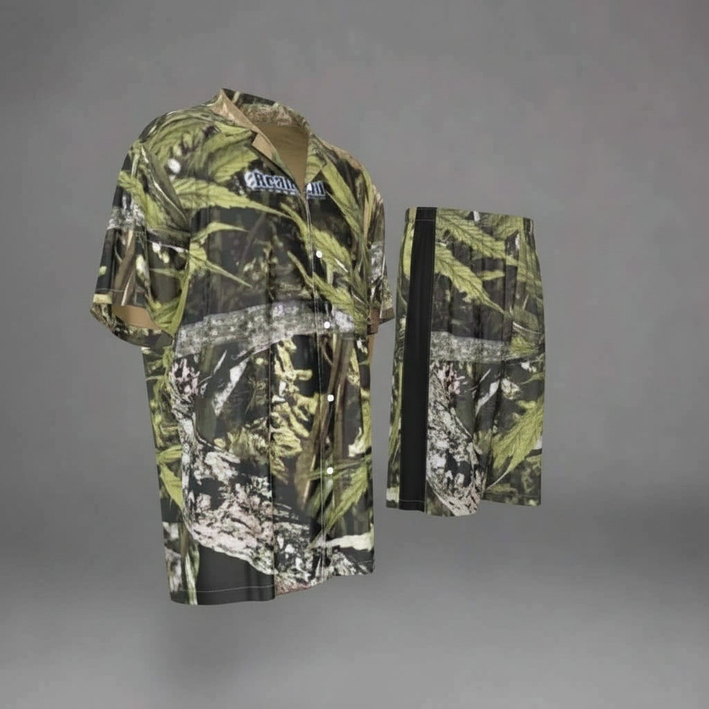 Men's Imitation Silk Shirt Suit for Stylish Comfort - RealBud Camo