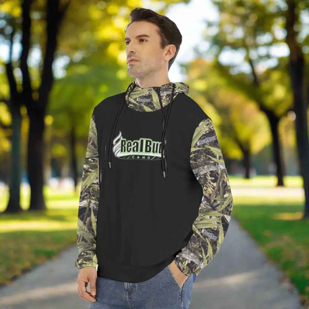 Men's Hoodie Double Zipper with Placket for Ultimate Comfort and Style - RealBud Camo
