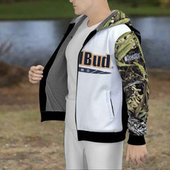 Men's Sherpa Fleece Hoodie Zip Up for Ultimate Comfort - RealBud Camo