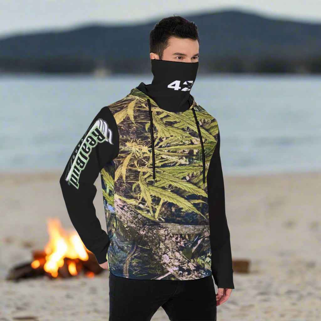 Men's Heavy Fleece Hoodie With Mask - Ultimate Comfort for Men's Hawaiian Shirt Lovers - RealBud Camo